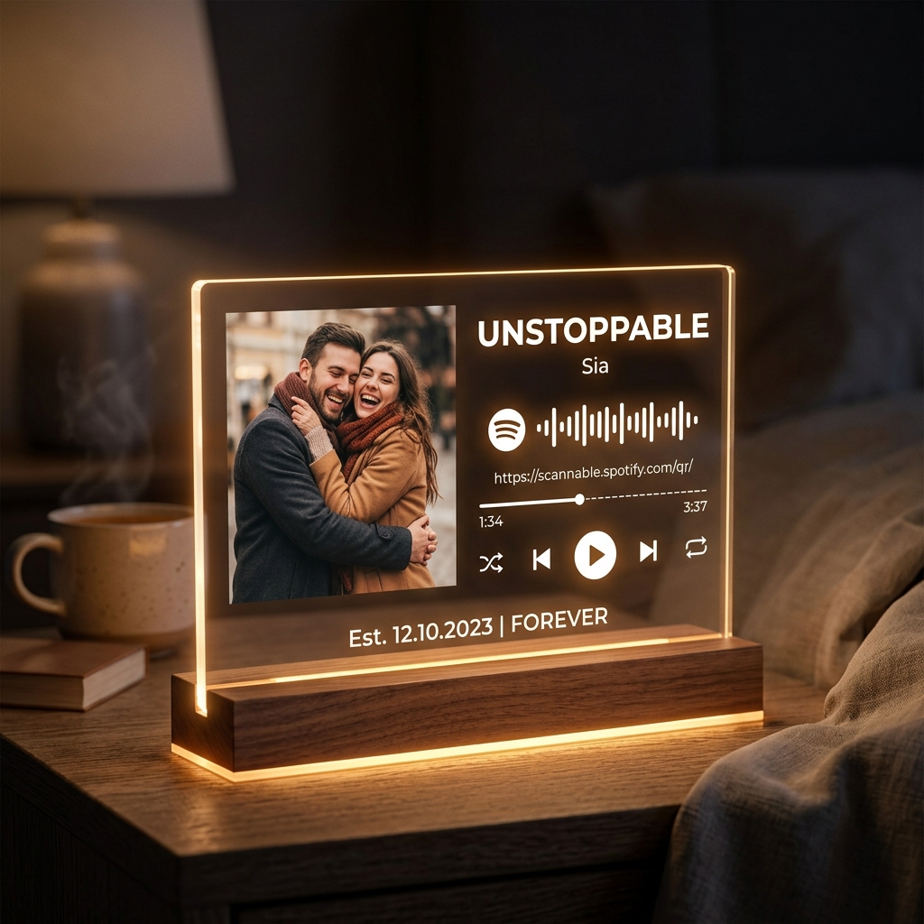 Kişiye Özel Spotify Şarkı Plağı LED Lamba